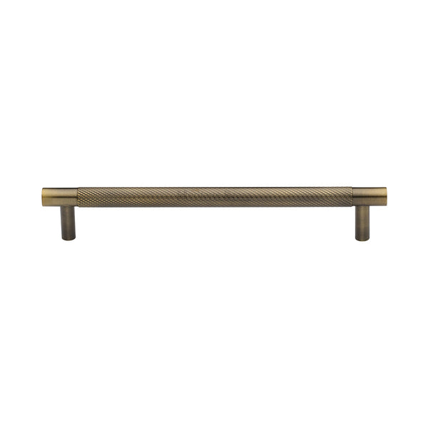 M Marcus - Heritage Brass, Partial Knurled Cabinet Pull Handle, Cabinet Hardware, Cabinet Pull Handles