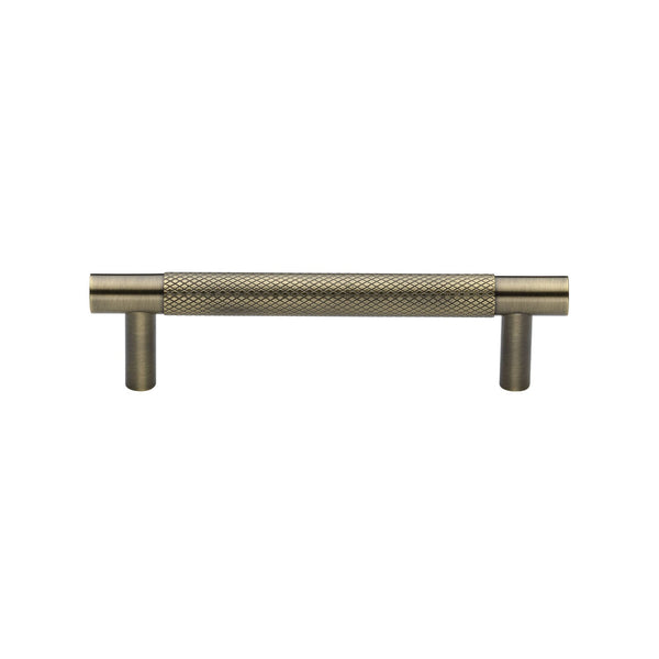 M Marcus - Heritage Brass, Partial Knurled Cabinet Pull Handle, Cabinet Hardware, Cabinet Pull Handles