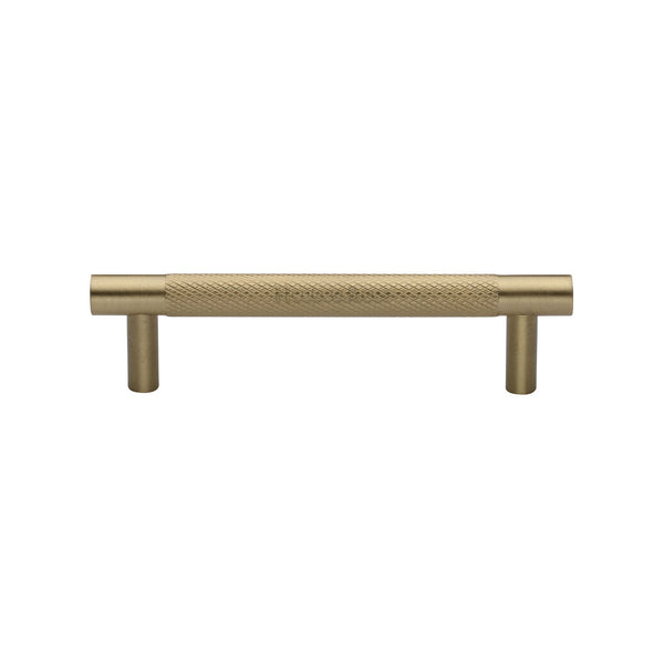 M Marcus - Heritage Brass, Partial Knurled Cabinet Pull Handle, Cabinet Hardware, Cabinet Pull Handles