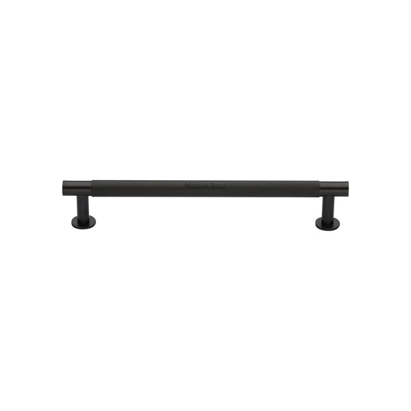 M Marcus - Heritage Brass, Partial Knurled Cabinet Pull Handle with Rose, Cabinet Hardware, Cabinet Pull Handles