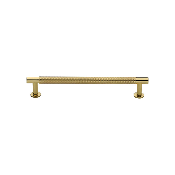 M Marcus - Heritage Brass, Partial Knurled Cabinet Pull Handle with Rose, Cabinet Hardware, Cabinet Pull Handles