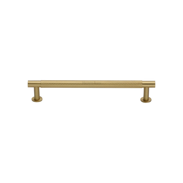 M Marcus - Heritage Brass, Partial Knurled Cabinet Pull Handle with Rose, Cabinet Hardware, Cabinet Pull Handles