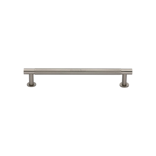 Partial Knurled Cabinet Pull Handle with Rose by M Marcus - Heritage Brass