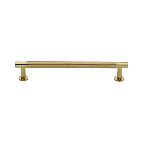 M Marcus - Heritage Brass, Partial Knurled Cabinet Pull Handle with Rose, Cabinet Hardware, Cabinet Pull Handles