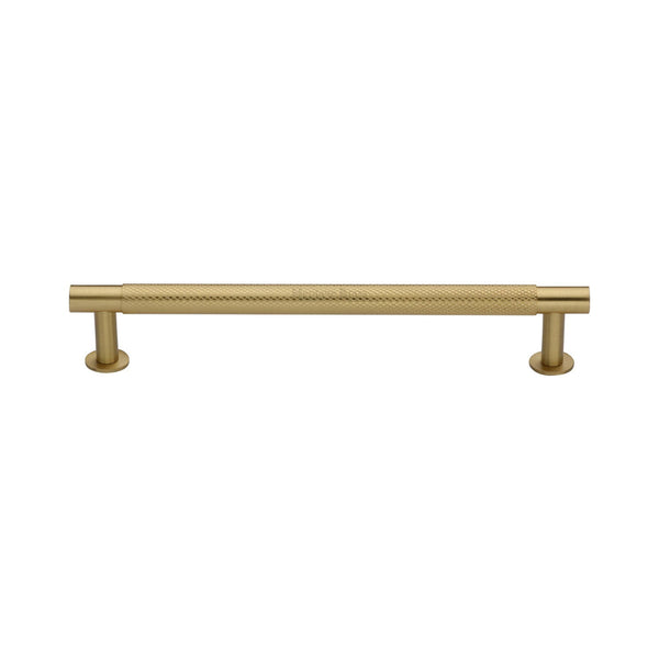 M Marcus - Heritage Brass, Partial Knurled Cabinet Pull Handle with Rose, Cabinet Hardware, Cabinet Pull Handles