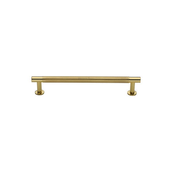 M Marcus - Heritage Brass, Partial Knurled Cabinet Pull Handle with Rose, Cabinet Hardware, Cabinet Pull Handles