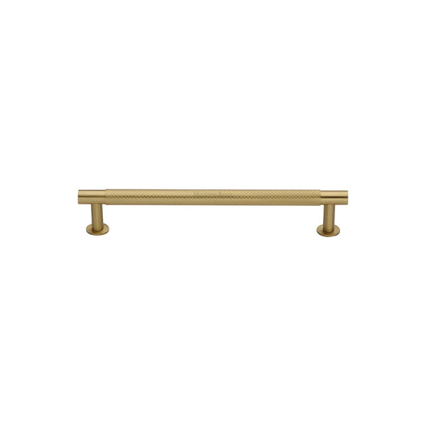 M Marcus - Heritage Brass, Partial Knurled Cabinet Pull Handle with Rose, Cabinet Hardware, Cabinet Pull Handles