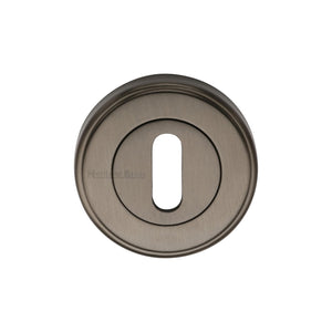 M Marcus - Heritage Brass, Standard Key Escutcheon Round - V5000, Escutcheons & Privacy Thumbturns, Escutcheons