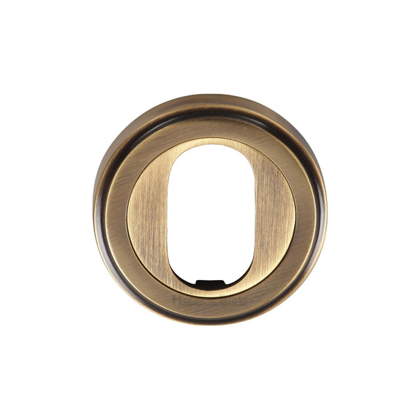 M Marcus - Heritage Brass, Oval Profile Cylinder Escutcheon Round - V5010, Escutcheons & Privacy Thumbturns, Escutcheons