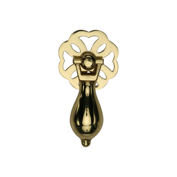 M Marcus - Heritage Brass, Cabinet Drop Pull, Cabinet Hardware, Cabinet Ring / Drop Pulls