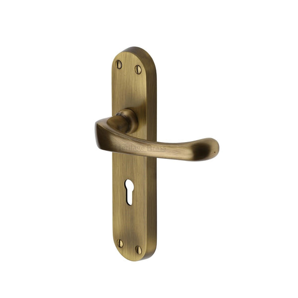 M Marcus - Heritage Brass, Gloucester Door Handle on Plate, Door Handles, Door Handles on Plate