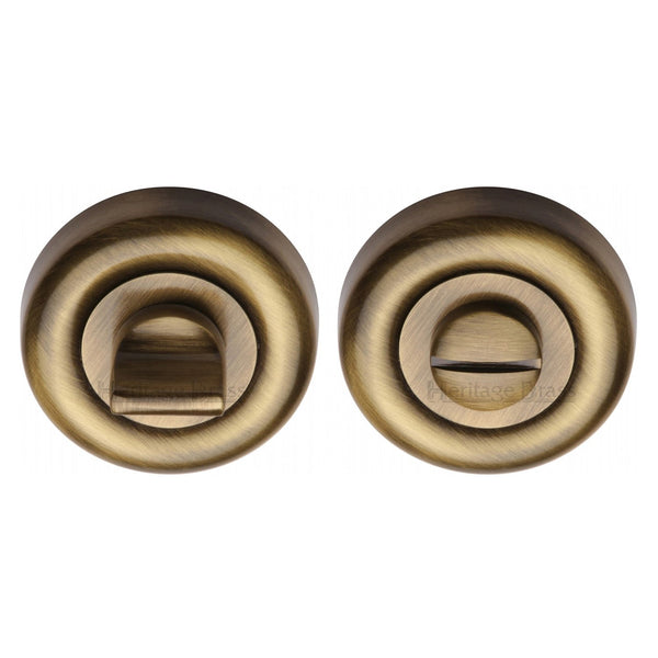 M Marcus - Heritage Brass, Round Bathroom Turn & Release - V6720, Escutcheons & Privacy Thumbturns, Turn & Release