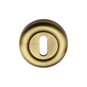 M Marcus - Heritage Brass, Standard Key Escutcheon Round - V6722, Escutcheons & Privacy Thumbturns, Escutcheons