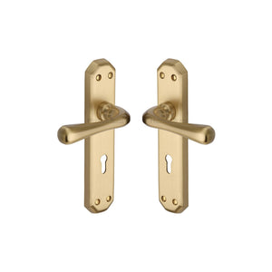 Charlbury Door Handle on Plate by M Marcus - Heritage Brass