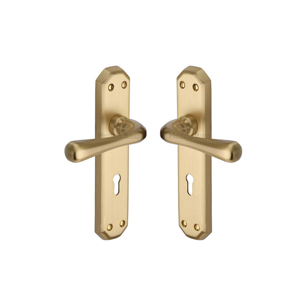 Charlbury Door Handle on Plate by M Marcus - Heritage Brass