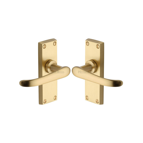 Windsor Short Door Handle on Plate by M Marcus - Heritage Brass