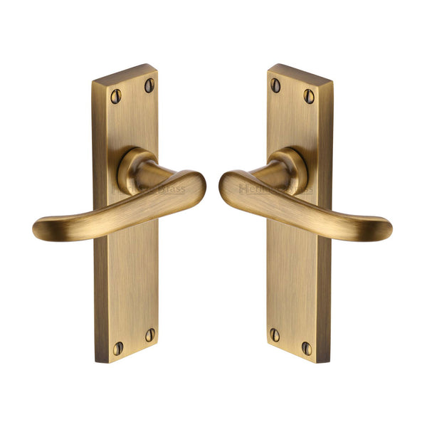Windsor Door Handle on Plate by M Marcus - Heritage Brass