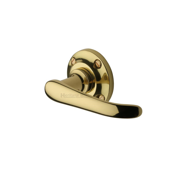 M Marcus - Heritage Brass, Windsor Door Handle on Round Rose, Door Handles, Door Handles on Round Rose