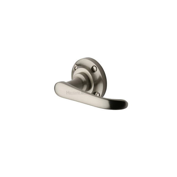 Windsor Door Handle on Round Rose by M Marcus - Heritage Brass
