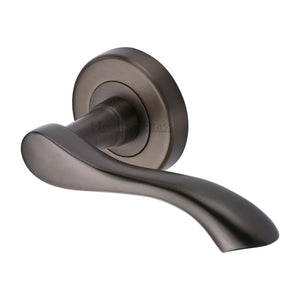 Algarve Door Handle on Round Rose - Matt Bronze