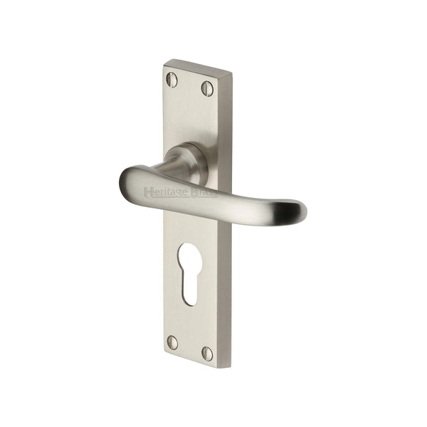 M Marcus - Heritage Brass, Windsor Door Handle on Plate, Door Handles, Lever Handles on Backplate