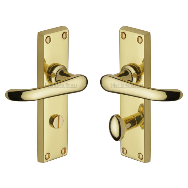 M Marcus - Heritage Brass, Windsor Door Handle on Plate, Door Handles, Lever Handles on Backplate