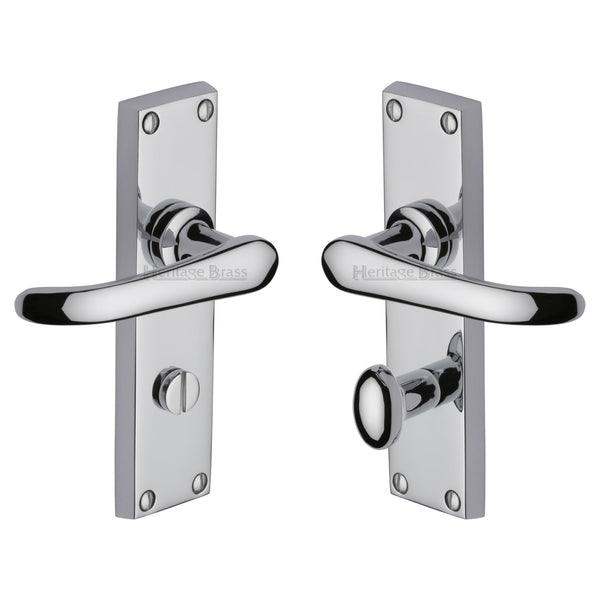 M Marcus - Heritage Brass, Windsor Door Handle on Plate, Door Handles, Lever Handles on Backplate