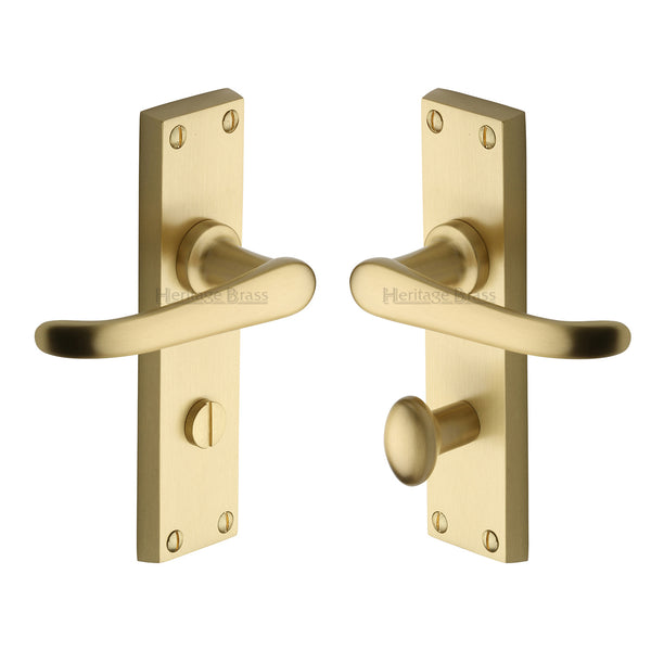 M Marcus - Heritage Brass, Windsor Door Handle on Plate, Door Handles, Lever Handles on Backplate