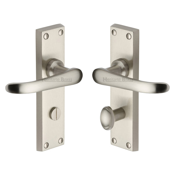 M Marcus - Heritage Brass, Windsor Door Handle on Plate, Door Handles, Lever Handles on Backplate