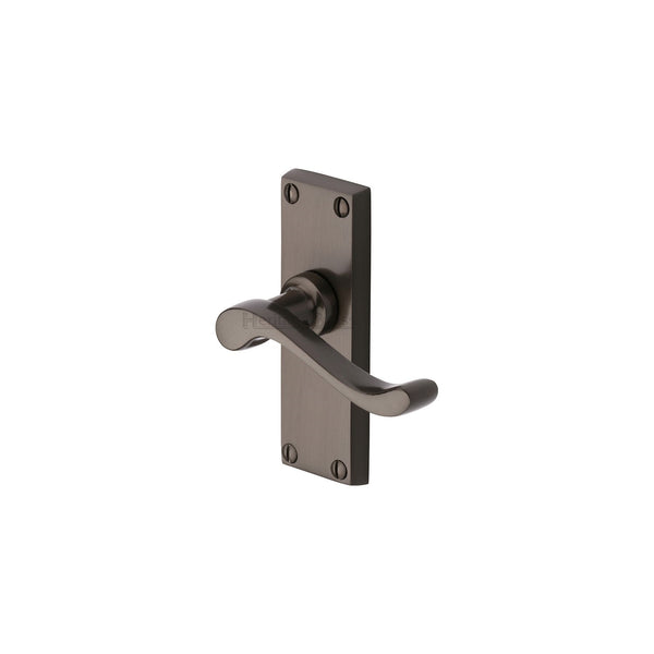 M Marcus - Heritage Brass, Bedford Short Door Handle on Plate, Door Handles, Door Handles on Plate