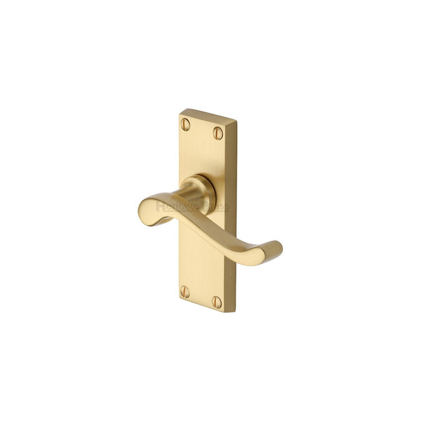 M Marcus - Heritage Brass, Bedford Short Door Handle on Plate, Door Handles, Door Handles on Plate