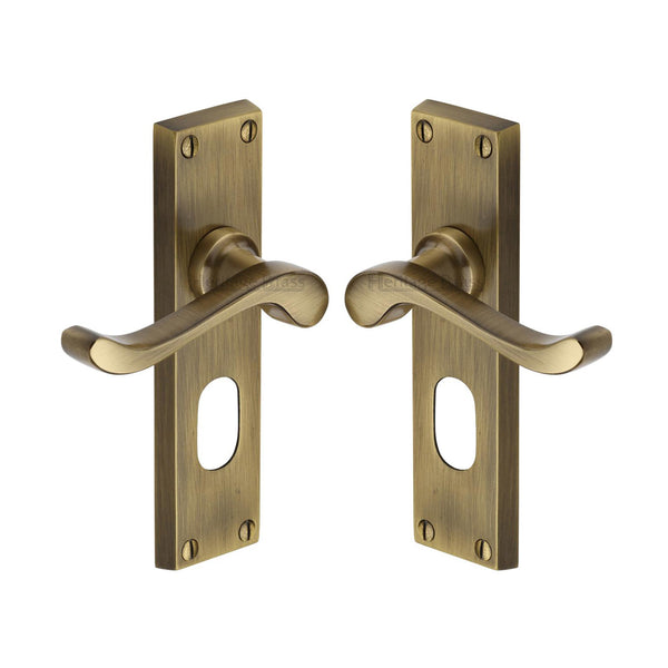 Bedford Door Handle on Plate by M Marcus - Heritage Brass