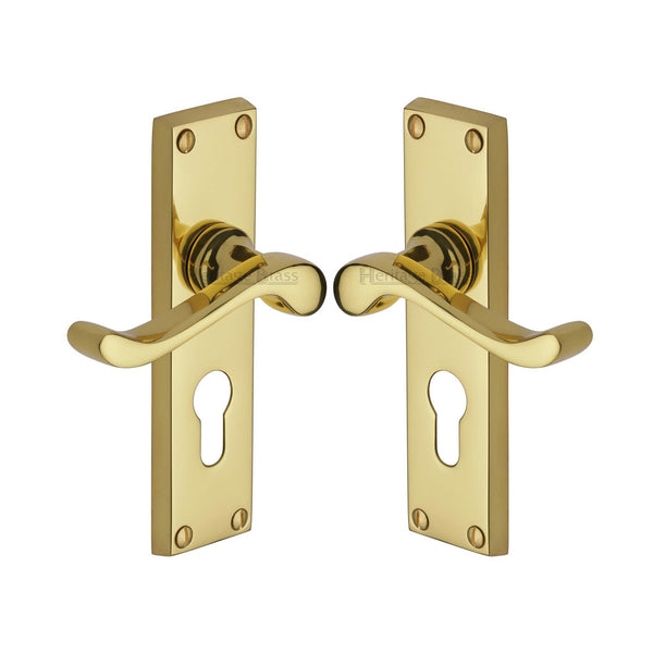 Bedford Door Handle on Plate by M Marcus - Heritage Brass
