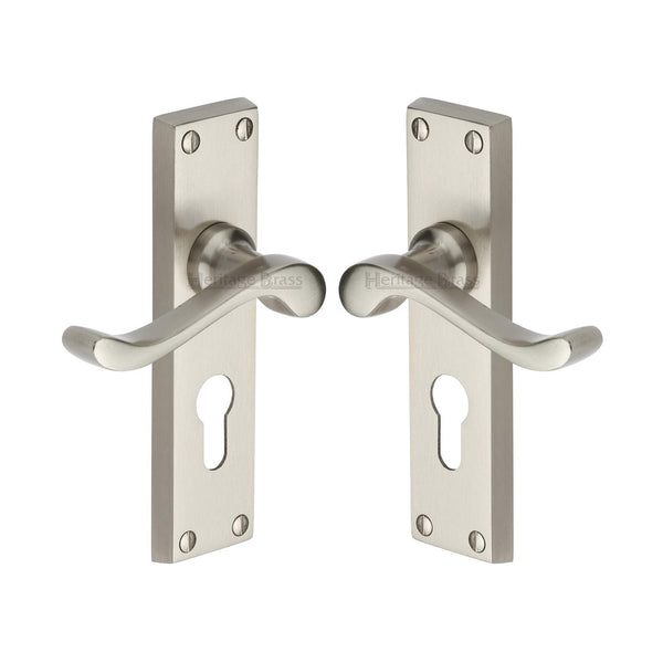 Bedford Door Handle on Plate by M Marcus - Heritage Brass