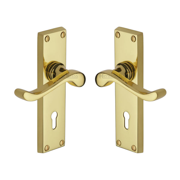 Bedford Door Handle on Plate by M Marcus - Heritage Brass