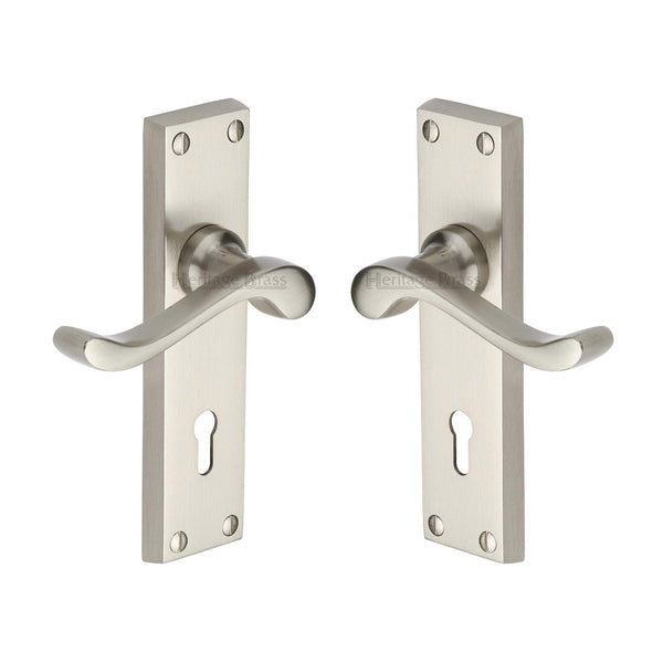 Bedford Door Handle on Plate by M Marcus - Heritage Brass