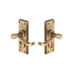 M Marcus - Heritage Brass, Bedford Short Door Handle on Plate, Door Handles, Door Handles on Plate