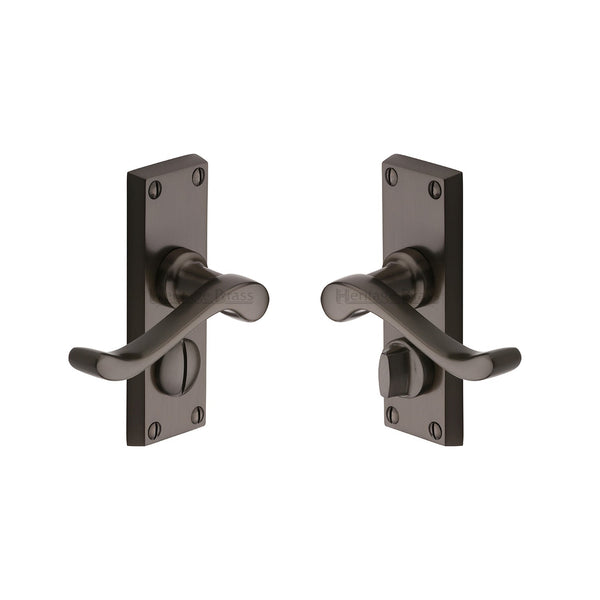 M Marcus - Heritage Brass, Bedford Short Door Handle on Plate, Door Handles, Door Handles on Plate