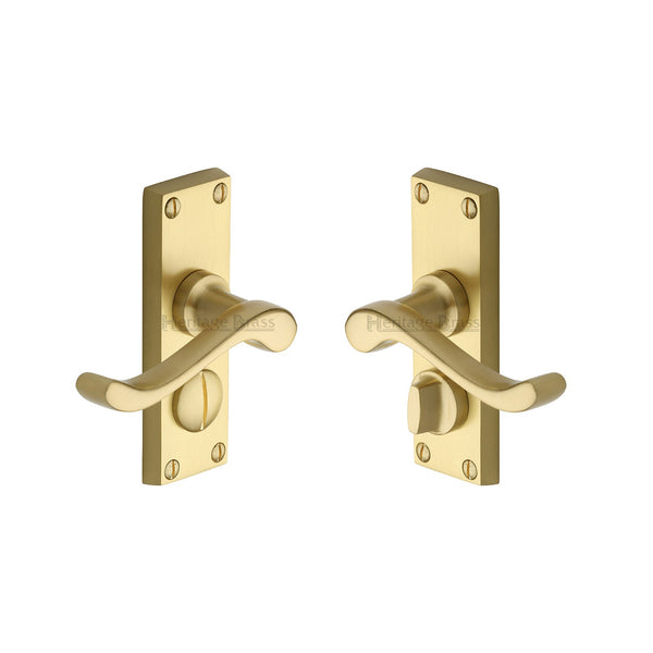 M Marcus - Heritage Brass, Bedford Short Door Handle on Plate, Door Handles, Door Handles on Plate