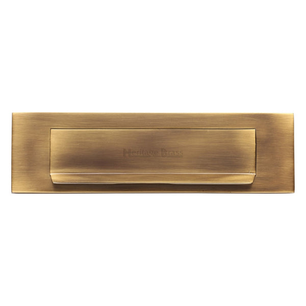 M Marcus - Heritage Brass, Gravity Letterplate, Exterior Door Hardware, Letter Plates