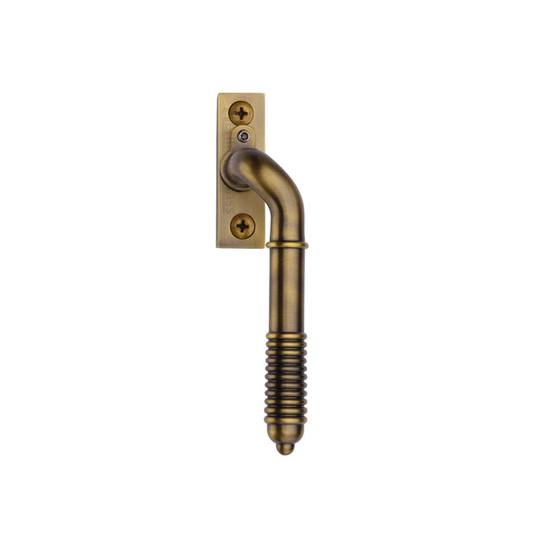 M Marcus - Heritage Brass, Lockable Reeded Espagnolette Right Handed, Window Hardware, Espagnolette Fastener