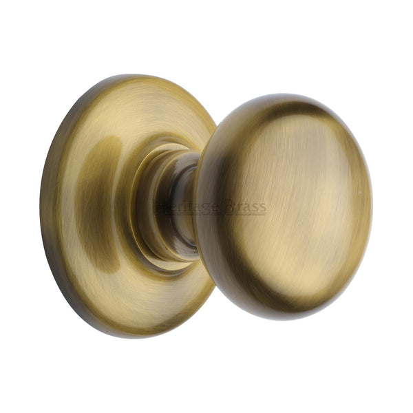 M Marcus - Heritage Brass, Round Centre Door Knob - V901, Exterior Door Hardware, Front Door Centre Knobs