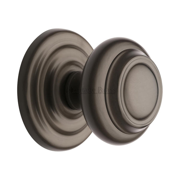 M Marcus - Heritage Brass, Stepped Round Centre Door Knob, Exterior Door Hardware, Front Door Centre Knobs