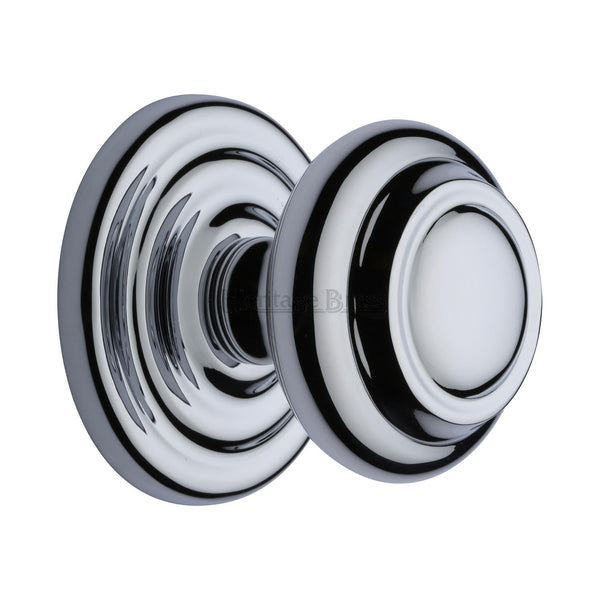 M Marcus - Heritage Brass, Stepped Round Centre Door Knob, Exterior Door Hardware, Front Door Centre Knobs