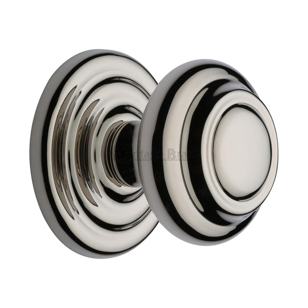 M Marcus - Heritage Brass, Stepped Round Centre Door Knob, Exterior Door Hardware, Front Door Centre Knobs