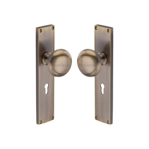 Victoria Mortice Knob on Plate by M Marcus - Heritage Brass