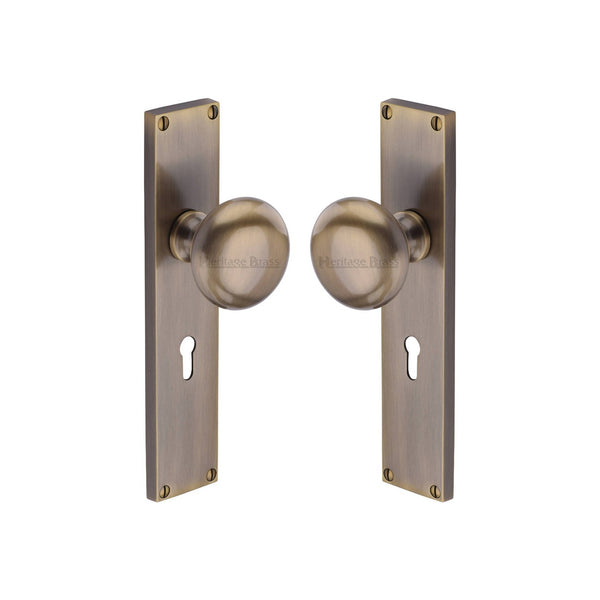 Victoria Mortice Knob on Plate by M Marcus - Heritage Brass