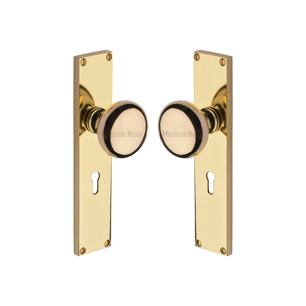 Victoria Mortice Knob on Plate by M Marcus - Heritage Brass
