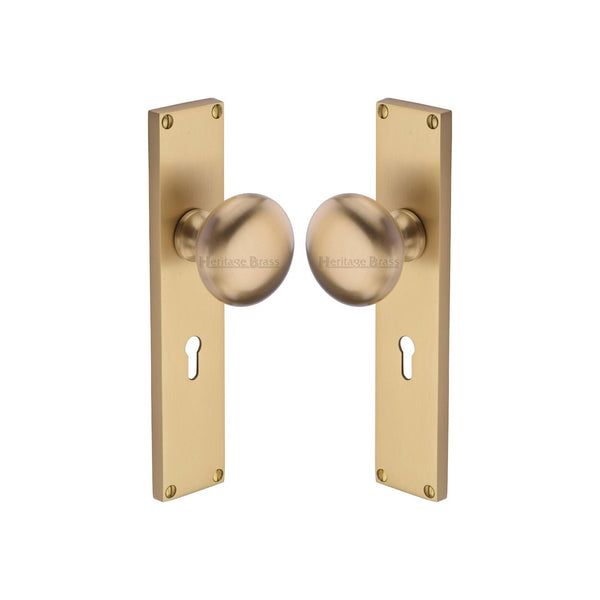 Victoria Mortice Knob on Plate by M Marcus - Heritage Brass