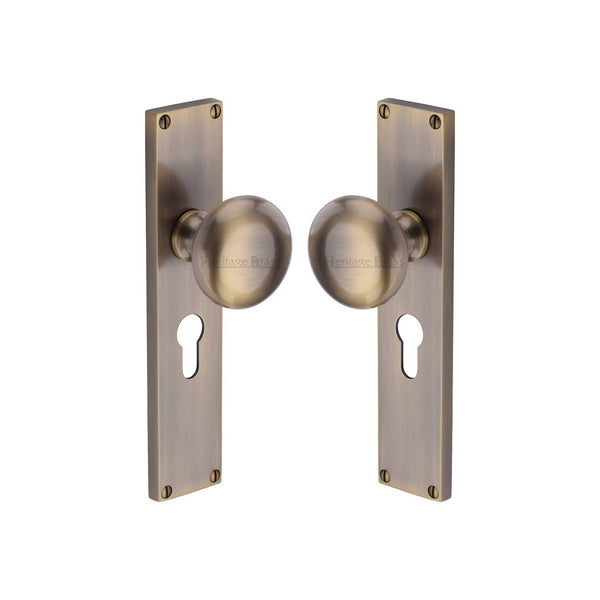 Victoria Mortice Knob on Plate by M Marcus - Heritage Brass